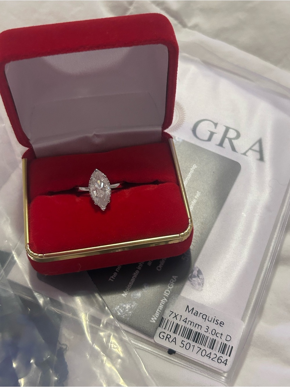 3 ctw Marquise-Cut moissanite diamond Solitaire Engagement Ring in 925 Silver 7